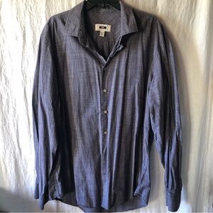Joseph Abboud Men woven cotton button down long sleeve navy white pinstripe XXLT
